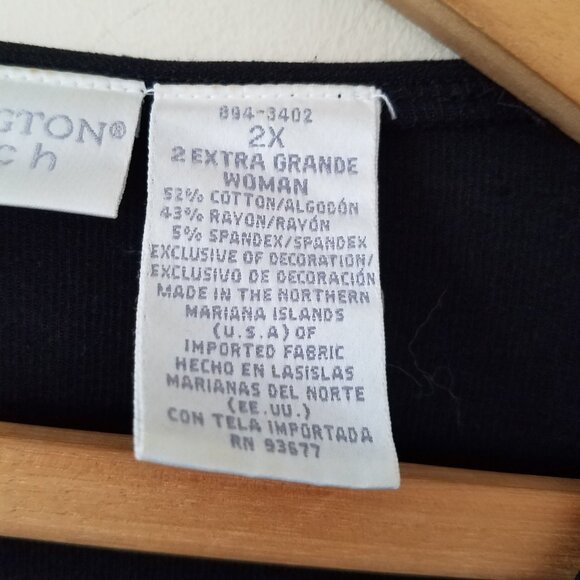 Worthington Stretch Black Button up V Neck Cardigan Size 2X - Picture 4 of 12